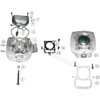 Coperchio testata per quad Shineray 200cc (Alu)