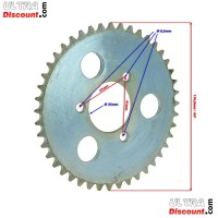 Corona rinforzata 44 denti per Catena Grande 3T (TF8) (tipo 3)