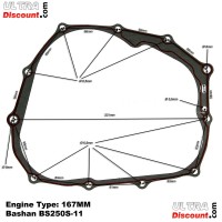 Guarnizione di carter destra quad Bashan BS250S-11 (167MM)