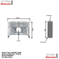 Kit pistone 63.5mm per Quad Bashan 200cc (BS200S-7)