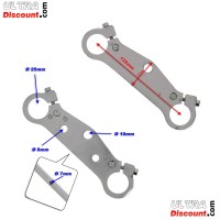 Coppia di teste forcella per mini moto (Chrome)