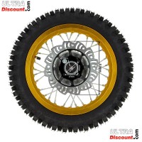 Ruota posteriore 12'' completa per Pit Bike AGB27 (oro, tacchetti da 12 mm)