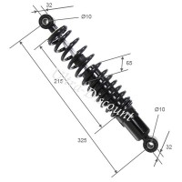 Ammortizzatore posteriore per Quad Shineray 200 cc (330mm)