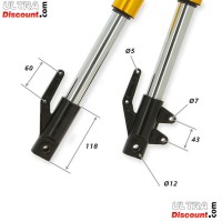 Steli forcella per mini moto cross oro (Tipo 1)