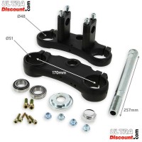 Forcella completa di alta qualità 800mm, asse di 15mm - Nero Bilder 2