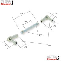 Braccetto sterzo con testine snodate per mini quad eléctrico