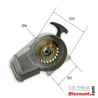 Avviamento a strappo in alluminio + Pignone in alluminio per mini moto - Giallo