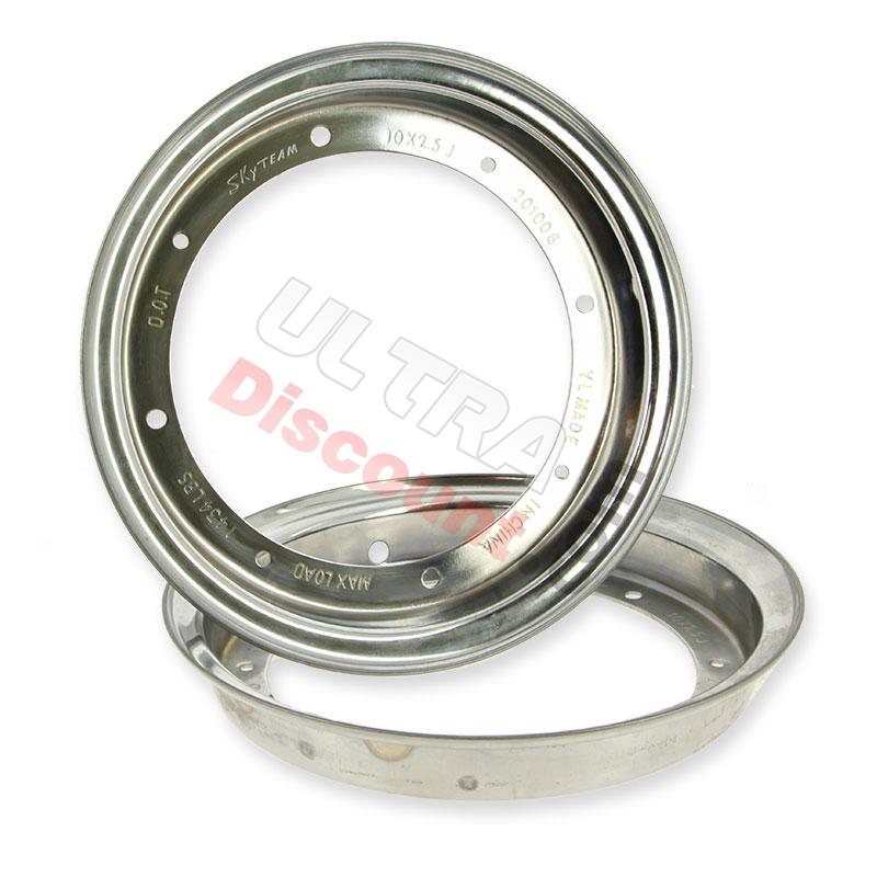 Cerchio moto anteriore posteriore 10x2.50 PBR Skyteam 50cc 125cc - Cromato, Ricambi PBR Skyteam ZB Honda Cerchio moto anteriore posteriore 10x2.50 PBR Skyteam 50cc 125cc - Cromato, Ricambi PBR Skyteam ZB Honda