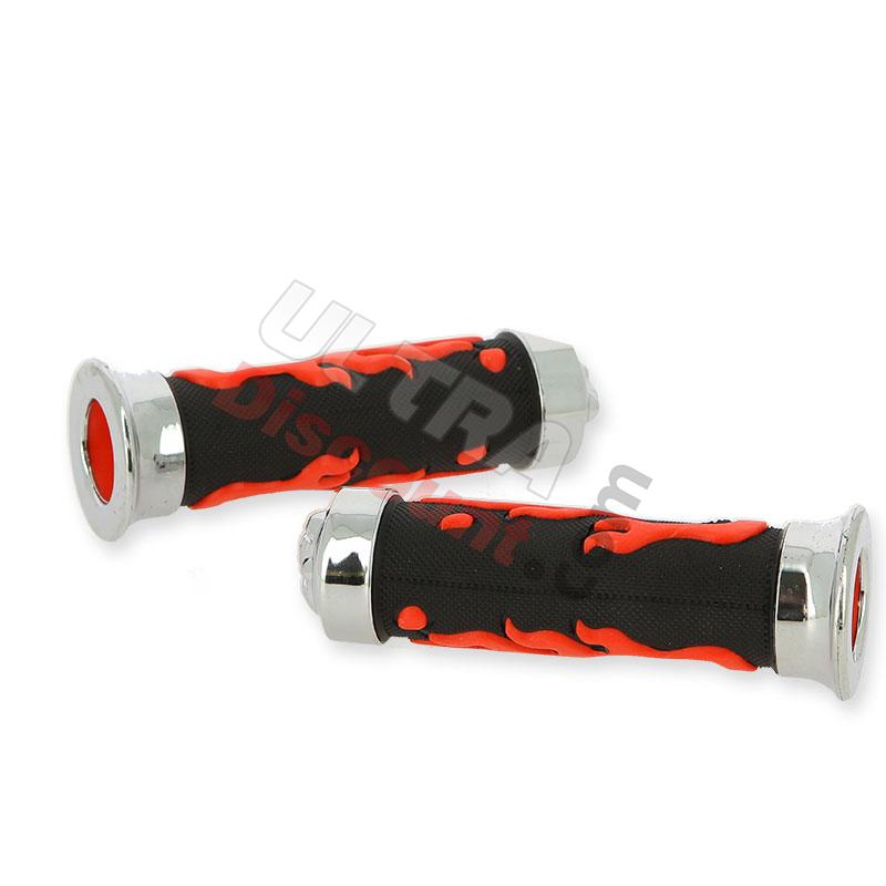 Coppia manopole Grip fiamma (Rosso-Nero) Typo 3 Pocket Quad, Ricambi mini quad Coppia manopole Grip fiamma (Rosso-Nero) Typo 3 Pocket Quad, Ricambi mini quad
