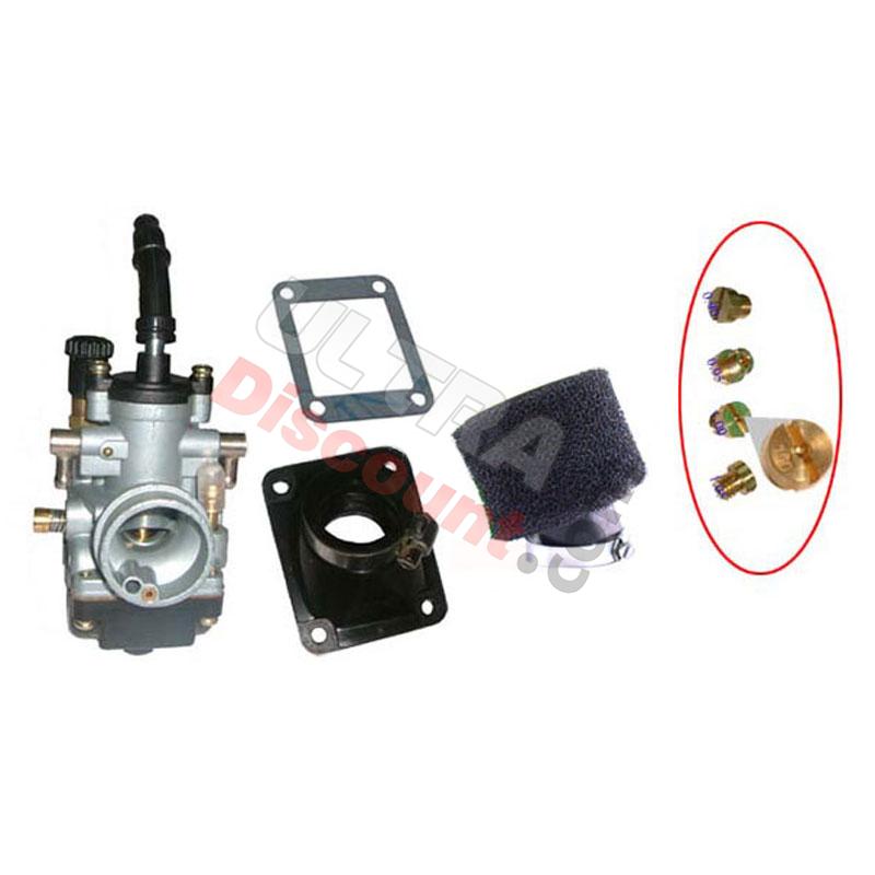 Carburatore di 19mm per mini moto MTA4 + getti + filtro nero, Ricambi Pocket Blata MT4