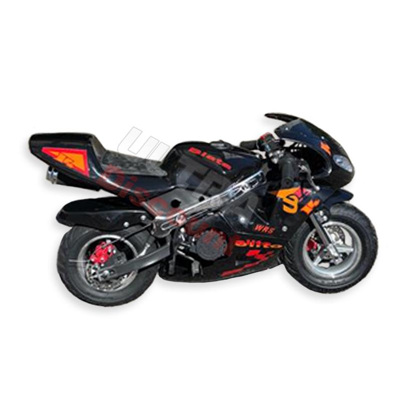 Pocket Bike 49cc nero con ottica frontale, Ricambi Mini Moto Pocket Bike 49cc nero con ottica frontale, Ricambi Mini Moto