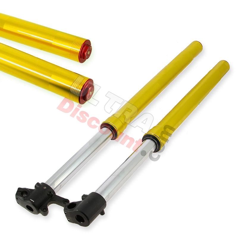 Steli forcella di Alta Qualità 800mm, regolazione unica, asse di 15mm - Oro, Ricambi Pit Bike