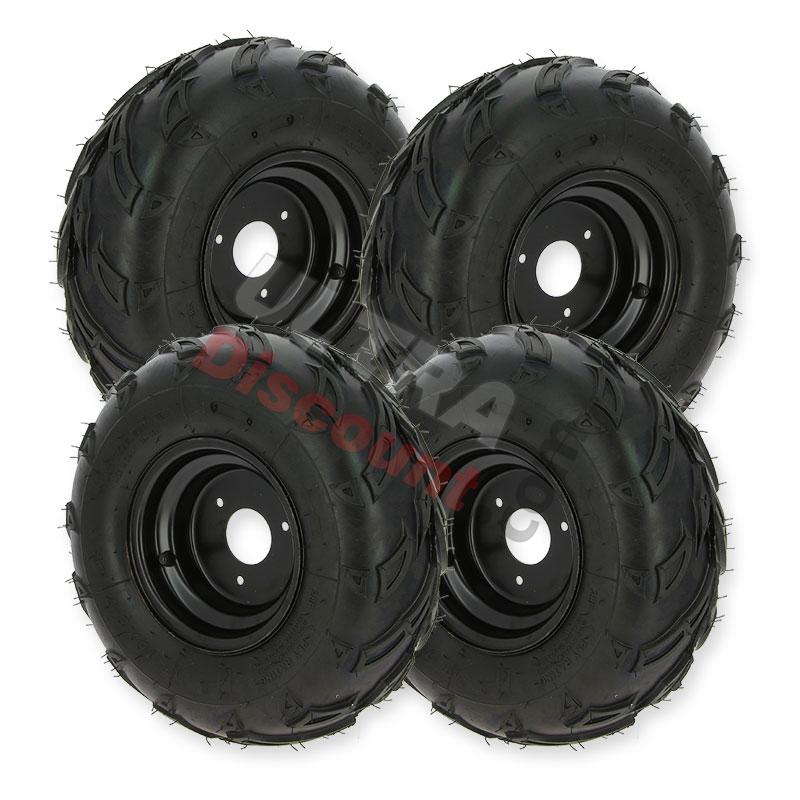 Set 4 ruote 16x8-7 complete per mini quad Bigfoot, Ricambi Quad 110cc - 125cc