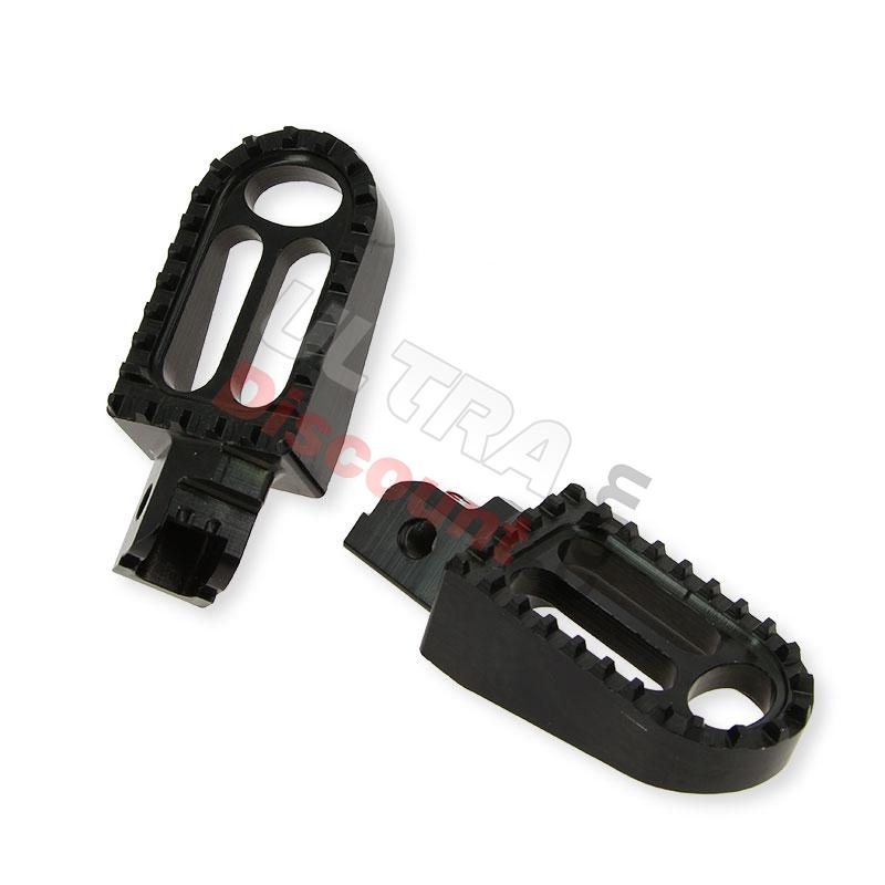 Pedane poggiapiedi Tuning in alluminio per YAMAHA PW80 (nere), ricambi YAMAHA PW80