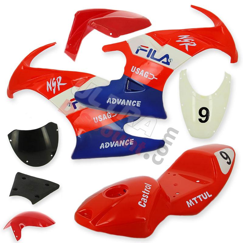 Carena per mini moto 47 49cc (Rosso-Blu-Bianco), Ricambi Mini Moto Carena per mini moto 47 49cc (Rosso-Blu-Bianco), Ricambi Mini Moto