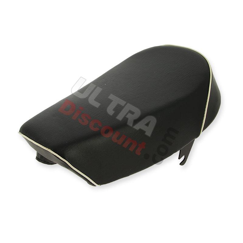Sella in cuoio Nero Bianco per Monkey 50cc a 125cc (tipo 5), Ricambi Monkey - Gorilla Sella in cuoio Nero Bianco per Monkey 50cc a 125cc (tipo 5), Ricambi Monkey - Gorilla