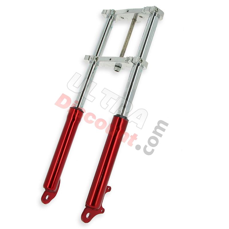 Forcella per mini moto Supermotard (145mm) rosso, Ricambi pocket supermoto
