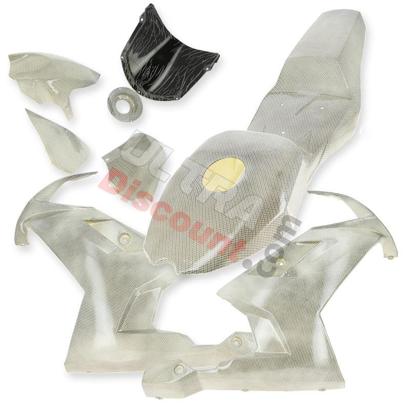 Carena Carbonio Special Edition per mini Nitro (bianca), Ricambi Moto Nitro Carena Carbonio Special Edition per mini Nitro (bianca), Ricambi Moto Nitro