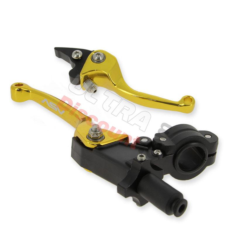 Coppia di leve per Pit Bike in alluminio UD Racing (oro) typo2, Ricambi Pit Bike Coppia di leve per Pit Bike in alluminio UD Racing (oro) typo2, Ricambi Pit Bike