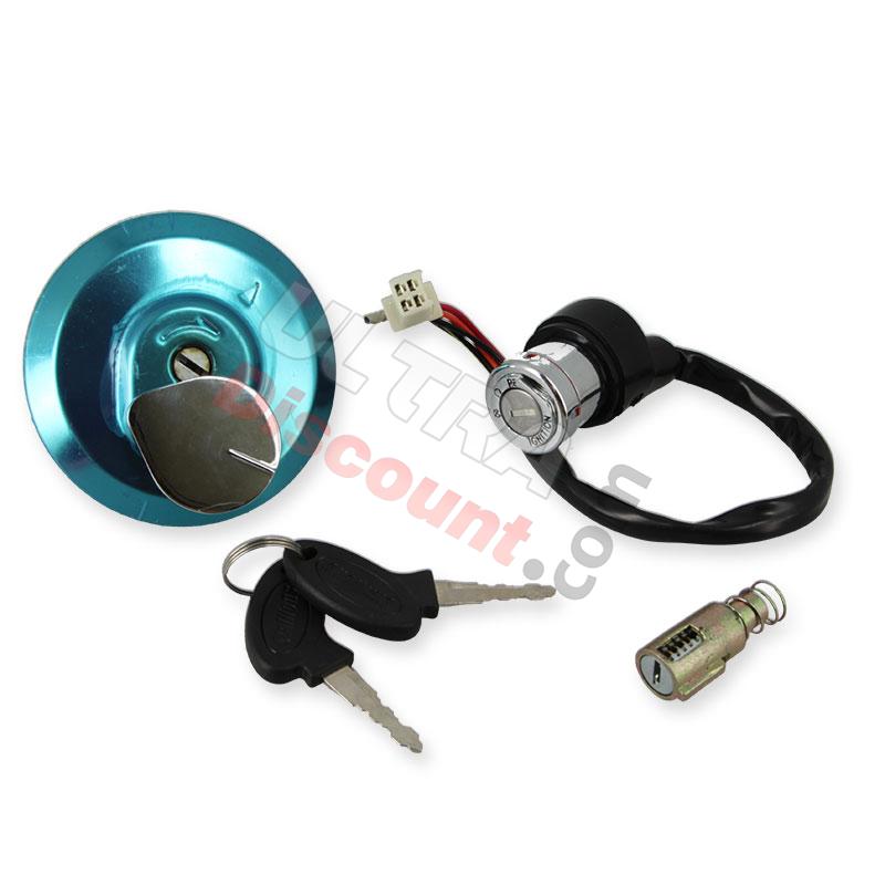 Blocchetto accensione completo e tappo serbatoio per PBR 50cc-125cc - Dopo 2009, Ricambi PBR Skyteam ZB Honda