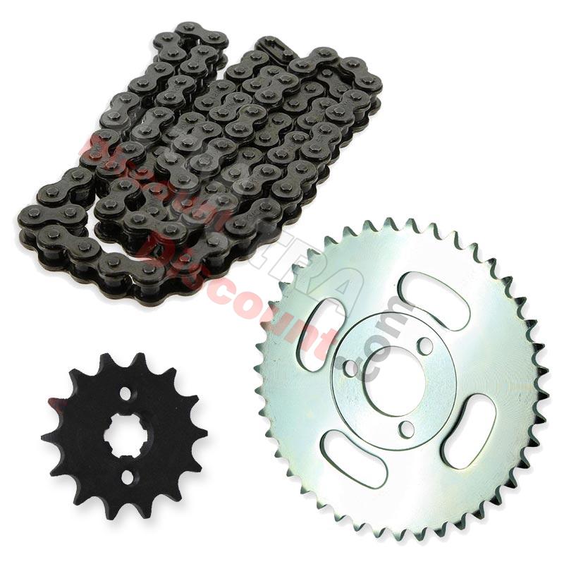 Kit di trasmissione: catena + pignone + ruota dentata per Skymini 10 pollici ST50-8/8A, Ricambi Skymini Monkey - Gorilla Kit di trasmissione: catena + pignone + ruota dentata per Skymini 10 pollici ST50-8/8A, Ricambi Skymini Monkey - Gorilla