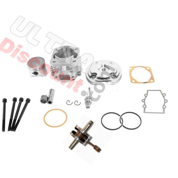 Kit 53cc 4 transferts + albero motore asse 12 mm (tipo B, Alu), Ricambi pocket supermoto Kit 53cc 4 transferts + albero motore asse 12 mm (tipo B, Alu), Ricambi pocket supermoto