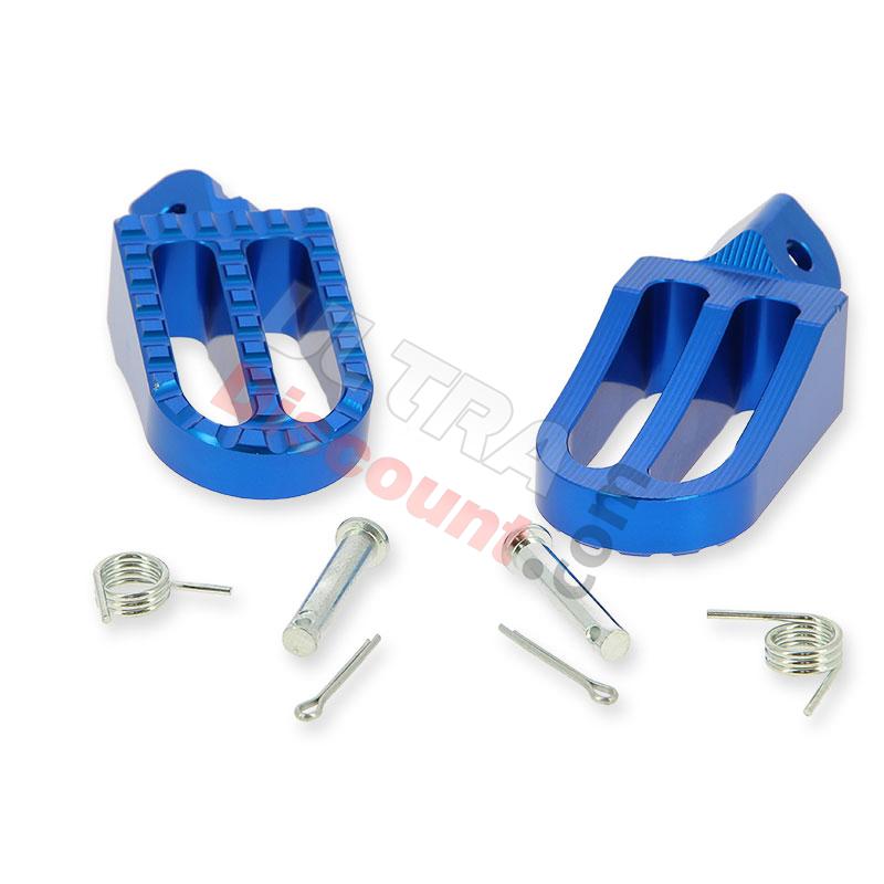 Pedane poggiapiedi in acciaio per Pit Bike (Tuning, blu), Ricambi Pit Bike