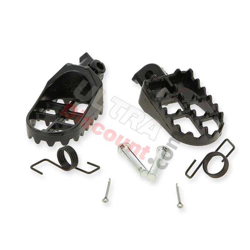 Pedane poggiapiedi in acciaio per Pit Bike (Tuning, nere), Ricambi Pit Bike Pedane poggiapiedi in acciaio per Pit Bike (Tuning, nere), Ricambi Pit Bike