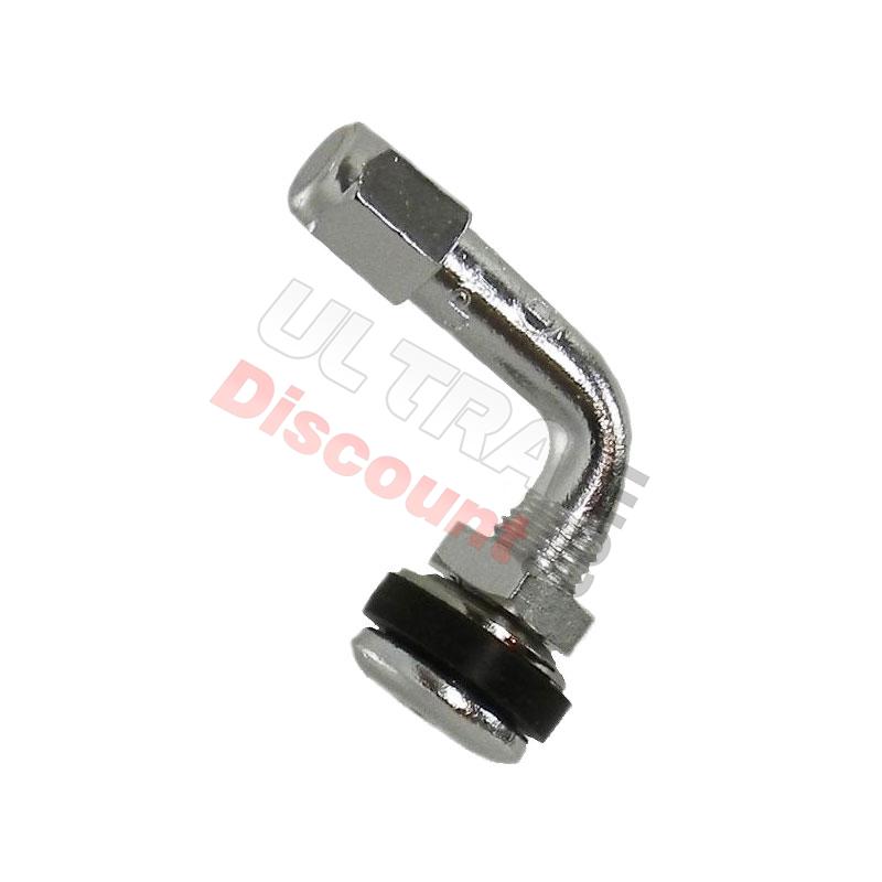 Valvola a gomito per pneumatico Tubeless (chrome), Ricambi Dax Skymax Valvola a gomito per pneumatico Tubeless (chrome), Ricambi Dax Skymax
