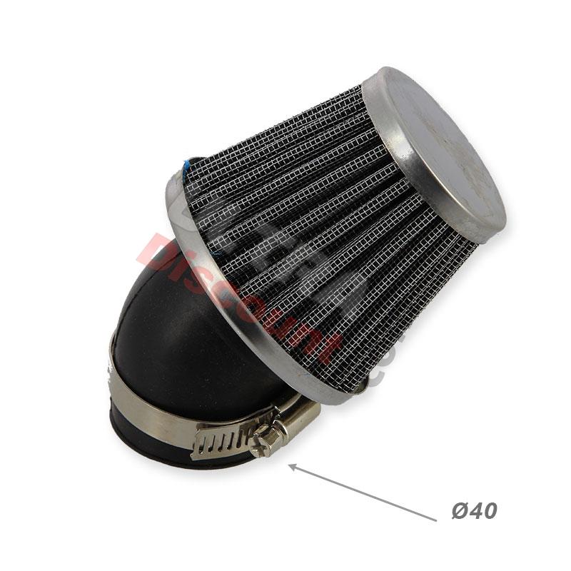 Filtro aria Racing a gomito per Quad Bashan 200cc (BS200S-3, Ø:40mm), Ricambi quad Bashan 200cc BS200S3
