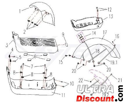 Kit supporto parafango posteriore per scooter E-MINI, Parti E-mini Skyteam Kit supporto parafango posteriore per scooter E-MINI, Parti E-mini Skyteam