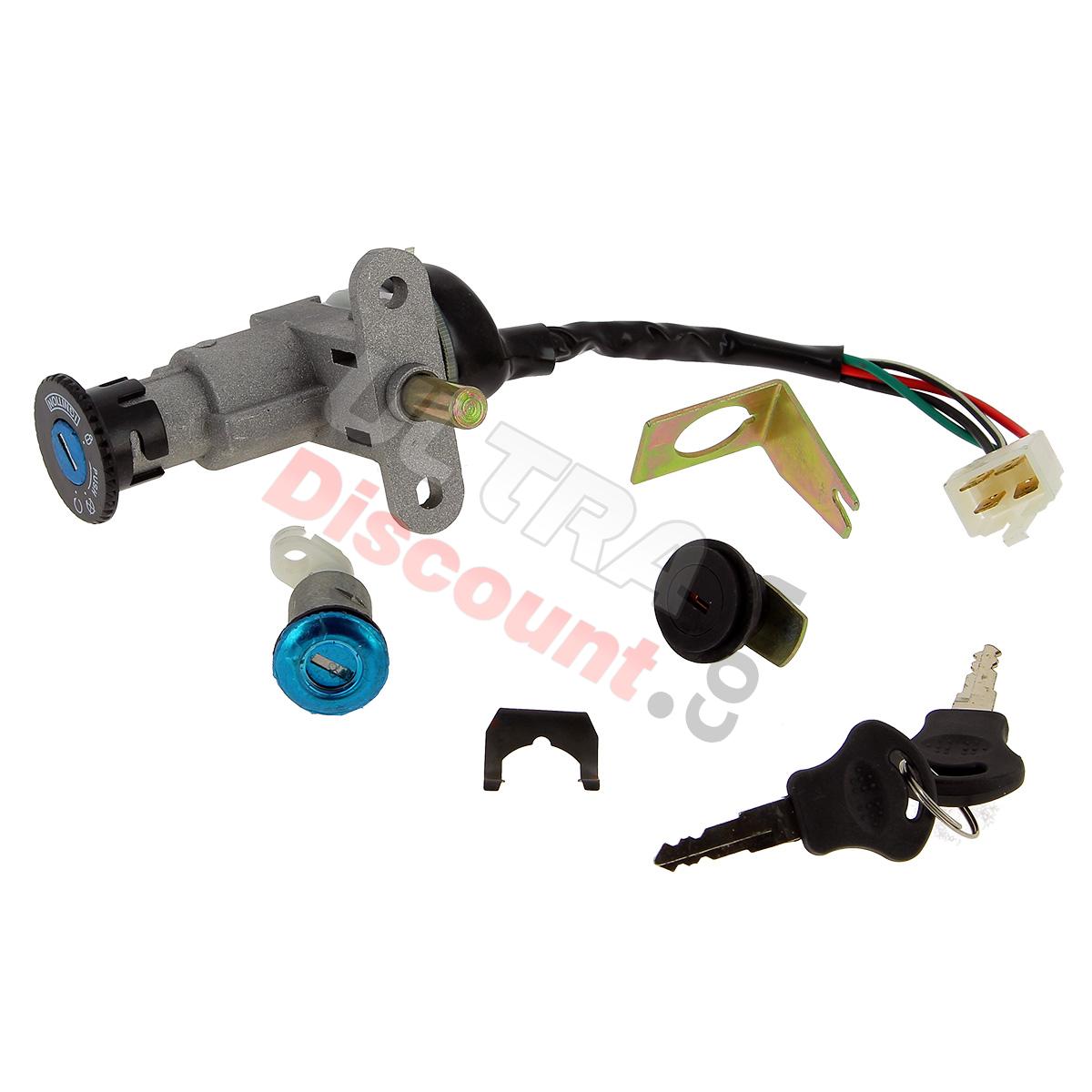 Blocchetto accensione completo per scooter Baotian BT49QT-9 (Tipo 1), Ricambi Baotian BT49QT-9 Blocchetto accensione completo per scooter Baotian BT49QT-9 (Tipo 1), Ricambi Baotian BT49QT-9