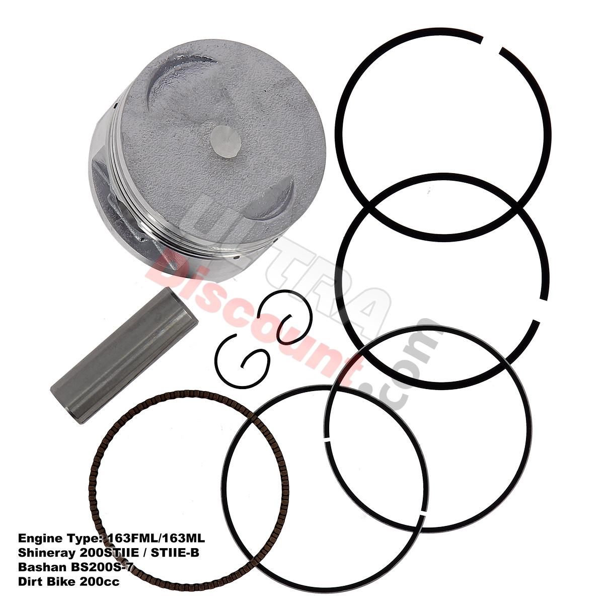 Kit pistone 63.5mm per Quad Bashan 200cc (BS200S-7), Ricambi quad Bashan 200cc BS200S7 Kit pistone 63.5mm per Quad Bashan 200cc (BS200S-7), Ricambi quad Bashan 200cc BS200S7