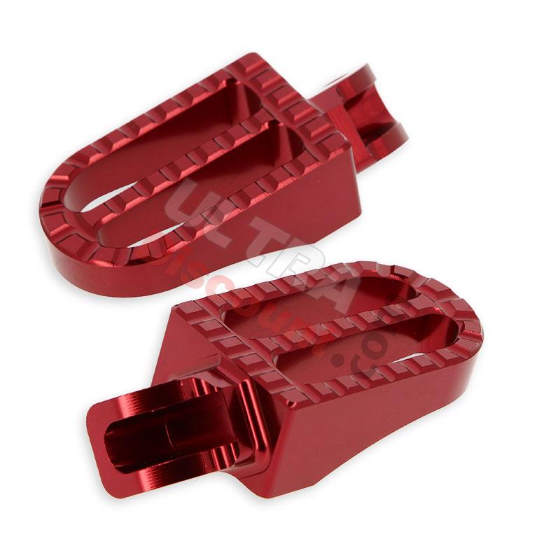 Pedane poggiapiedi Tuning in alluminio per Pit Bike (rosse), Ricambi Pit Bike