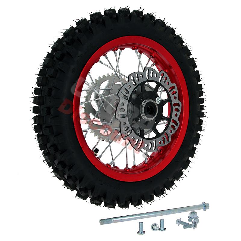 Ruota posteriore 12'' completa per Pit Bike AGB27 (rossa, tacchetti da 12 mm), Ricambi Pit Bike Ruota posteriore 12'' completa per Pit Bike AGB27 (rossa, tacchetti da 12 mm), Ricambi Pit Bike