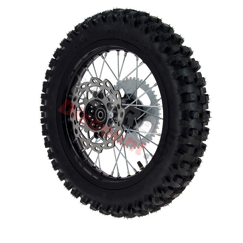 Ruota posteriore 14'' completa per Pit Bike AGB30 (nera), Ricambi Pit Bike Ruota posteriore 14'' completa per Pit Bike AGB30 (nera), Ricambi Pit Bike