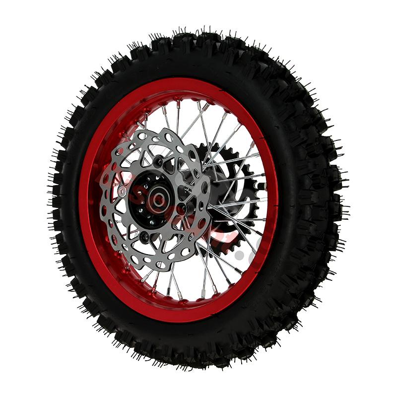 Ruota posteriore 12'' completa per Pit Bike AGB29 (rosso), Ricambi Pit Bike Ruota posteriore 12'' completa per Pit Bike AGB29 (rosso), Ricambi Pit Bike
