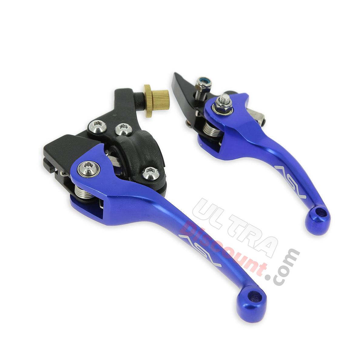 Coppia di leve per Pit Bike in alluminio UD Racing (blu), Ricambi Pit Bike