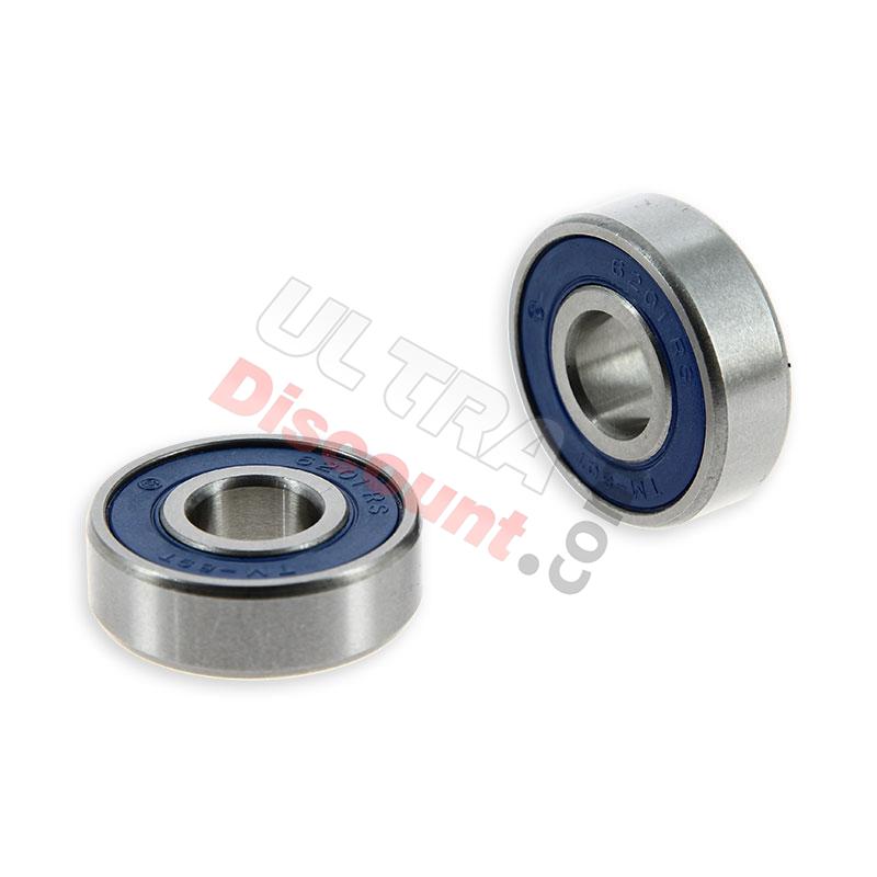 Coppia di cuscinetti per ruota per Pit Bike 6201-RS, Ricambi Pit Bike Coppia di cuscinetti per ruota per Pit Bike 6201-RS, Ricambi Pit Bike