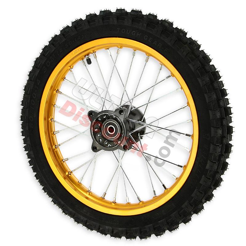 Ruota anteriore 14'' per Pit Bike AGB29 (oro), Ricambi Pit Bike Ruota anteriore 14'' per Pit Bike AGB29 (oro), Ricambi Pit Bike