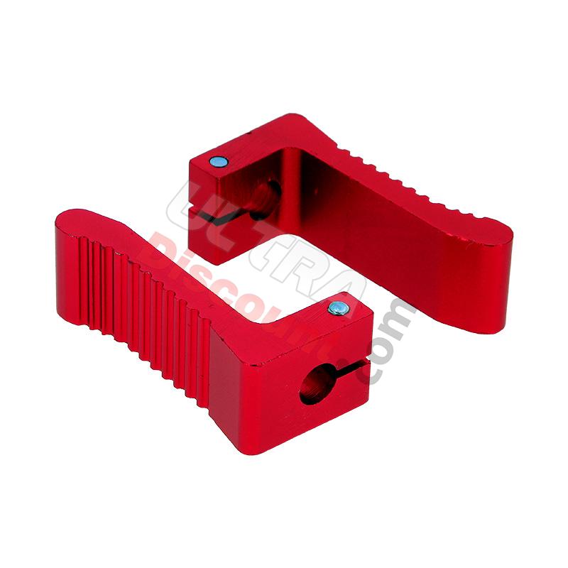 Pedane poggiapiedi in alluminio (rosse), Ricambi Mini Moto Pedane poggiapiedi in alluminio (rosse), Ricambi Mini Moto