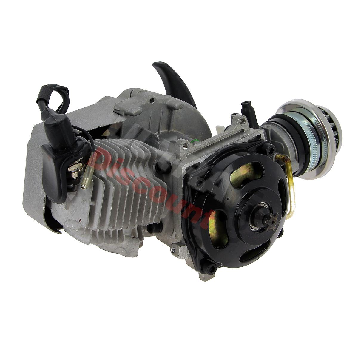 Motore mini moto 49cc + avviamento a strappo alu + filtro Racing (tipo 2), Ricambi Mini Moto Motore mini moto 49cc + avviamento a strappo alu + filtro Racing (tipo 2), Ricambi Mini Moto