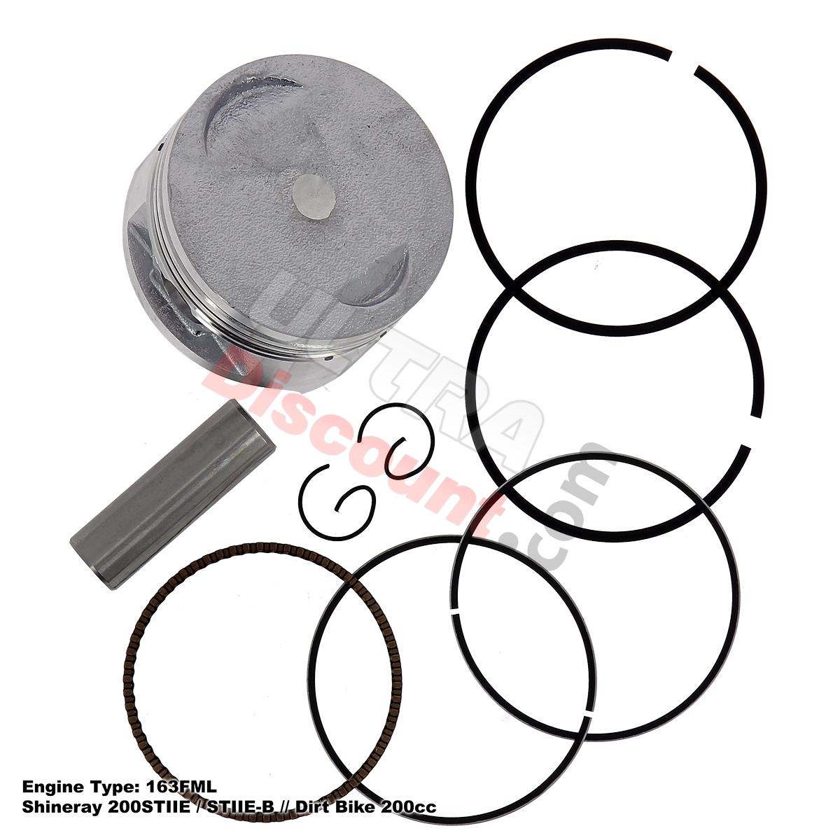 Kit pistone 63.5mm per Quad Shineray 200 cc, Ricambi Shineray 200STIIE e STIIEB Kit pistone 63.5mm per Quad Shineray 200 cc, Ricambi Shineray 200STIIE e STIIEB