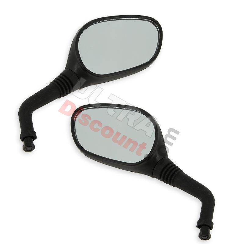 Lotto Specchietto retrovisore per scooter Baotian BT49QT-7 (Nero), Ricambi Baotian BT49QT-7