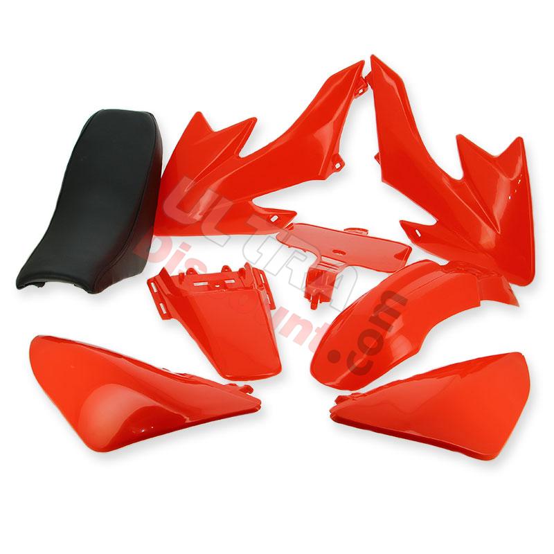 Carena adattabile su Pit Bike CRZ + sella (rosso), Ricambi Pit Bike