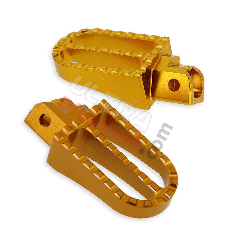 Pedane poggiapiedi in acciaio per Pit Bike (Tuning, oro), Ricambi Pit Bike Pedane poggiapiedi in acciaio per Pit Bike (Tuning, oro), Ricambi Pit Bike