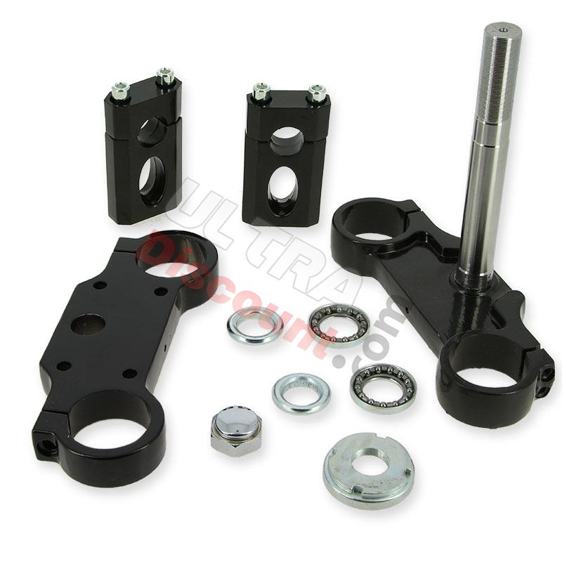 Testa forcella completa 45x48x160 per Pit Bike (typo 3) - NERO, Ricambi Pit Bike