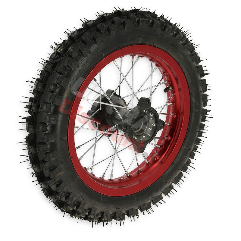 Ruota posteriore 12'' per Pit Bike AGB29 Rossa, Ricambi Pit Bike Ruota posteriore 12'' per Pit Bike AGB29 Rossa, Ricambi Pit Bike