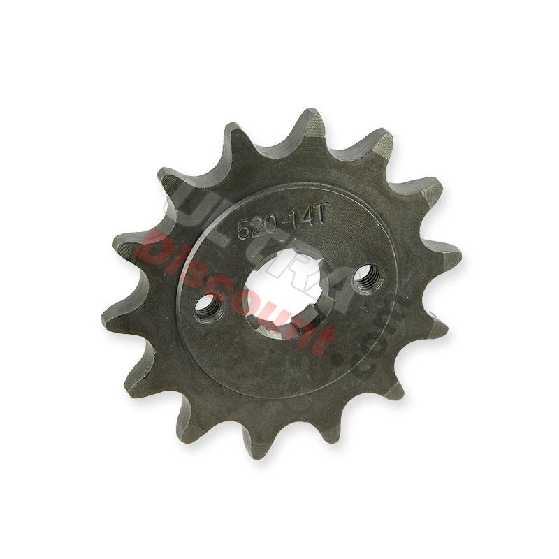 Pignone a 14 denti (520 : Ø:20mm) per Bashan 200cc BS200S7, Ricambi quad Bashan 200cc BS200S7