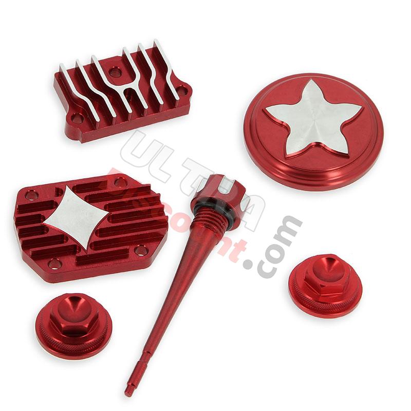 Kit decorazione Tuning per motore di Pit Bike (rosso, tipo 2), Ricambi Pit Bike